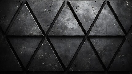 Dark Gray Triangular Texture Background Subtle Light Play. AI Generated