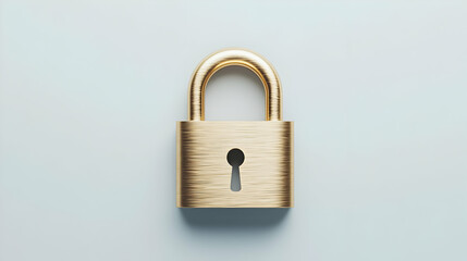 Naklejka premium Golden Padlock on a Light Background for Security and Safety Concepts
