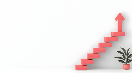 Modern Concept of Growth with Colorful Staircase and Arrow Design