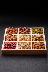 Mix of macadamia, pine, cashew, hazelnut, peanut, pistachio nuts