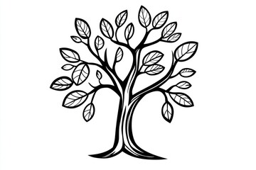 Obraz premium Simple Tree Line Art Illustration (1)