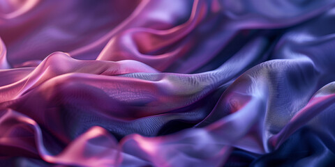 Fototapeta premium Silk Fabric Draping in Vibrant Shades of Purple and Pink Creates an Elegant and Luxurious Texture