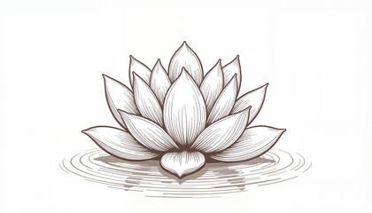 Fototapeta premium Lotus flower floating on water