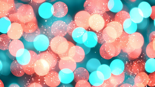 Colorful Bokeh Lights with Vibrant Blue and Red Backgrounds