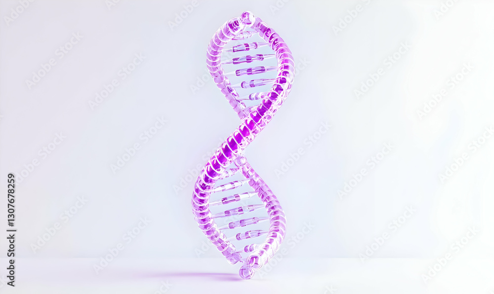 Poster vibrant 3d rendering of a double helix dna structure on white background