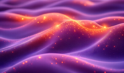 Obraz premium Abstract wavy surface, glowing particles