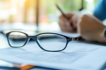 person is writing with a pen on a piece of paper. Concept of productivity and focus, as the person is engaged in a task that requires concentration. The presence of the pen