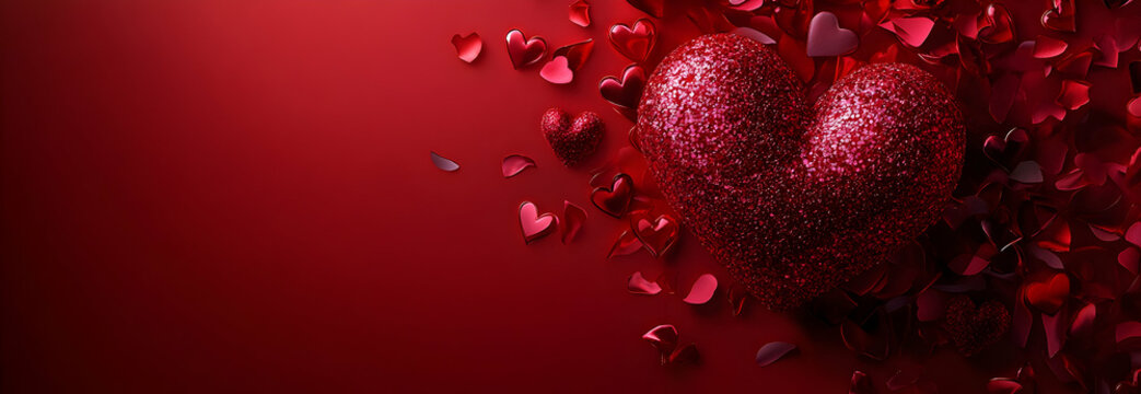 Romantic valentines day banner with captivating composition and personalized text space