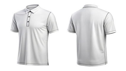 White Polo Shirt Mockup Front and Back View, Isolated on Transparent Background, 3D Render, Apparel Design, Polo shirt, mockup, apparel