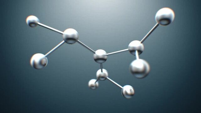Metal Molecule Grid Growing in Extreme Zoom Chemistry Illustration. Metallic Molecular Structure Abstract Digital Microscope Close-up 3d Animation. Atoms Connections Chemical Concept 4k.