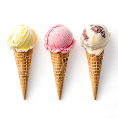 Set of ice cream cones