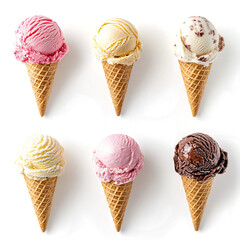 Set of ice cream cones