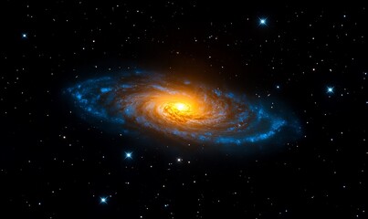 Naklejka premium Spiral Galaxy in Cosmic Night