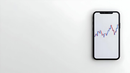Fototapeta premium Modern Smartphone Displaying Financial Market Trend Graph Analysis
