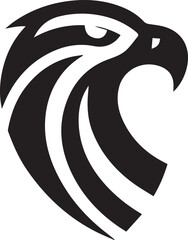Tribal Eagle Head Vector Logo in Black and White