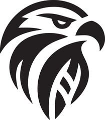 Tribal Eagle Head Vector Logo in Black and White