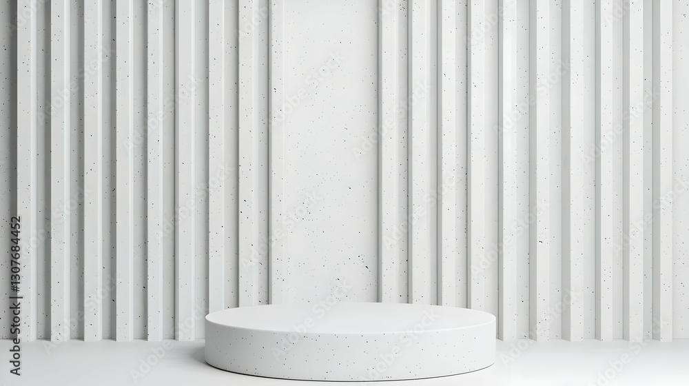 Poster modern minimalist studio background with round platform and stripes