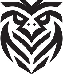 Tribal Eagle Head Vector Logo in Black and White