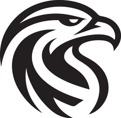 Tribal Eagle Head Vector Logo in Black and White