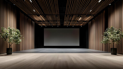 Modern Conference Room with Wooden Panels and Minimalist Design