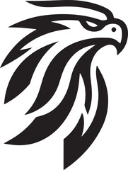 Tribal Eagle Head Vector Logo in Black and White