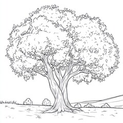 Tree Drawing Landscape Illustration
