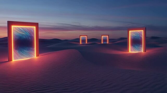 Portals to other dimensions in remote location desert