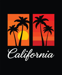 Naklejka premium California T-Shirt Design Trendy & Creative Vector Graphics