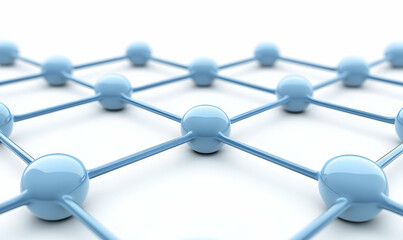 Blue Connected Nodes and Lines on Abstract Network Background