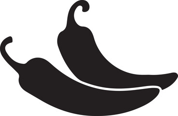 Obraz premium chili peppers silhouette style minimal vector art illustration on a white background. 