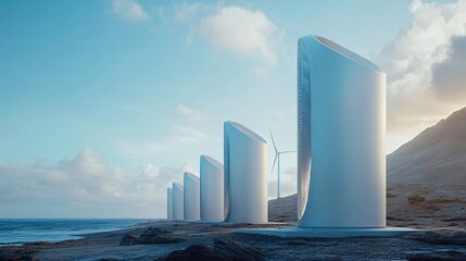 Obraz premium Vertical Electric Wind Turbine Generator