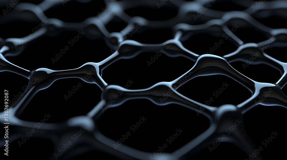 Poster abstract black texture with interconnected shapes and shadows