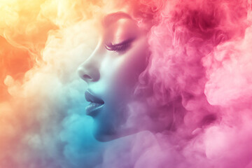 Fototapeta premium an abstract woman with pastel colors,
