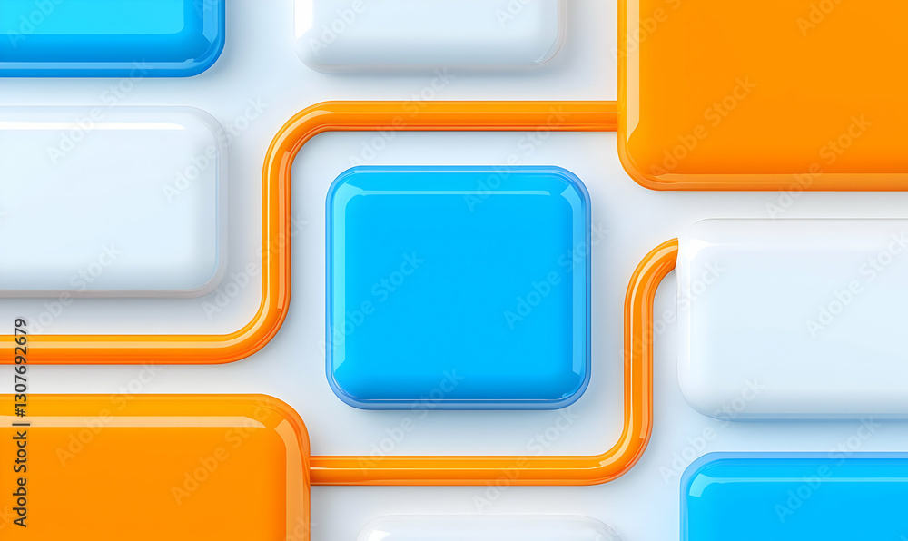 Poster Abstract Colorful Background with Buttons and Curved Lines Design