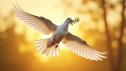 Rejoice in #palm sunday grace with a soaring #dove with branch reflecting endless peace