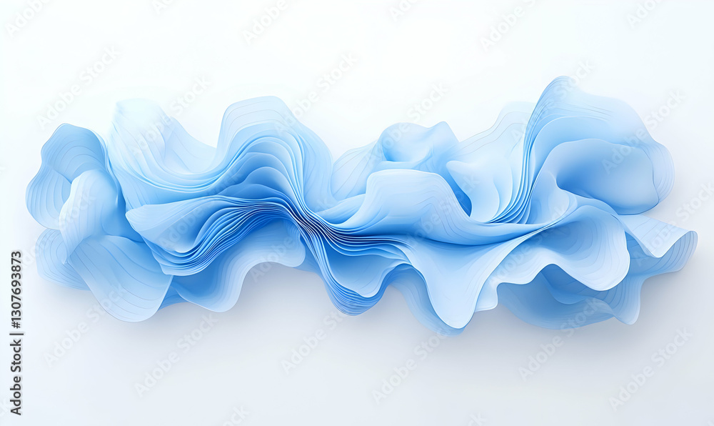 Aufkleber soft light blue abstract wave design with flowing patterns