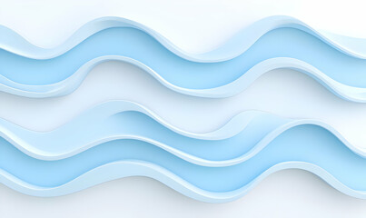 Fototapeta premium Abstract Flowing Wave Shapes in Soft Blue Tones on Light Background