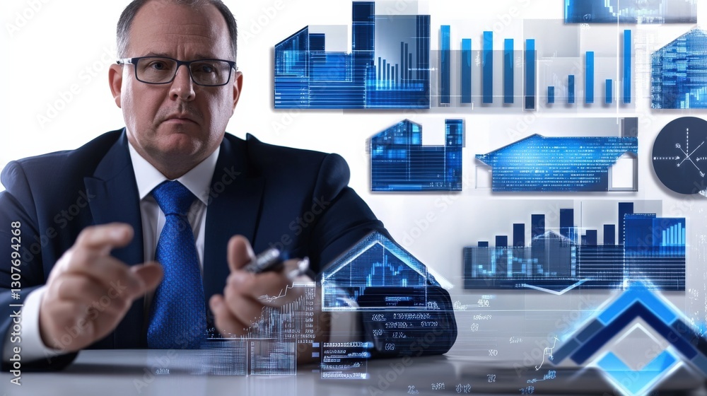 Poster data-driven business insights office digital graphics corporate environment close-up analytics and s