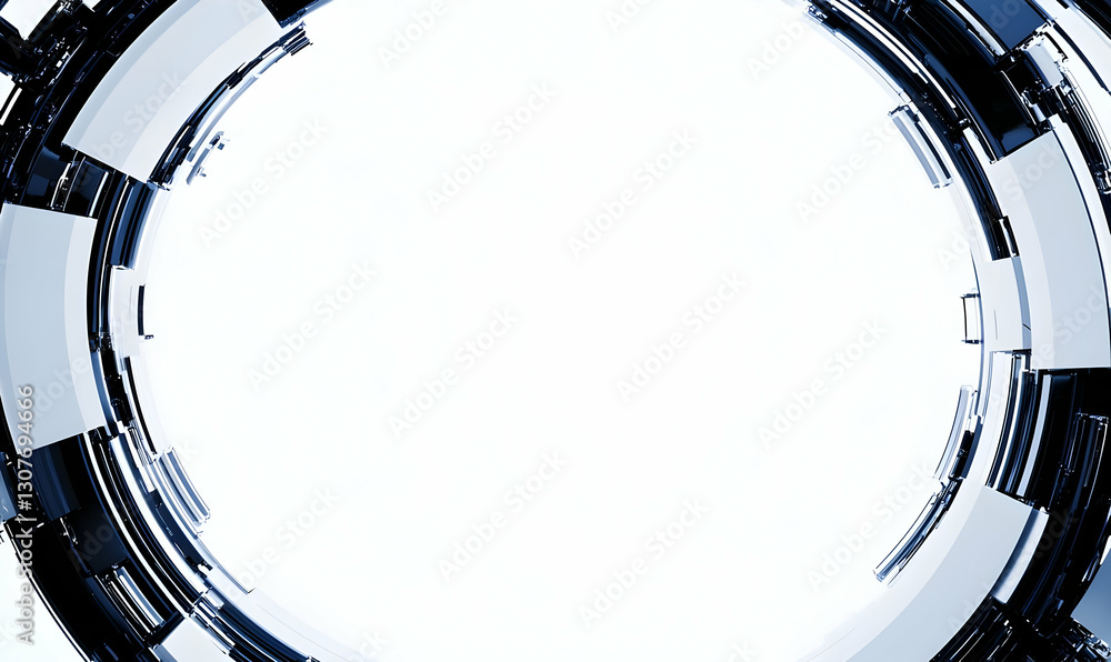 Aufkleber abstract circular frame design with futuristic technology elements