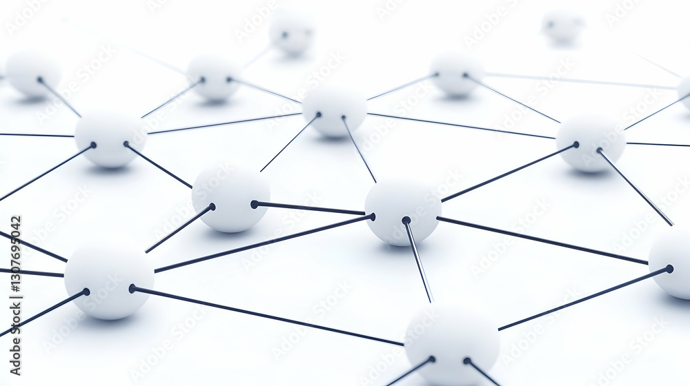 Aufkleber abstract network structure with white nodes and black connections