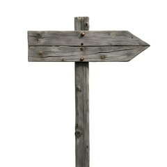 Naklejka premium Weathered Wooden Signpost with Rustic Directional Arrows and Aged Gray Wood Texture