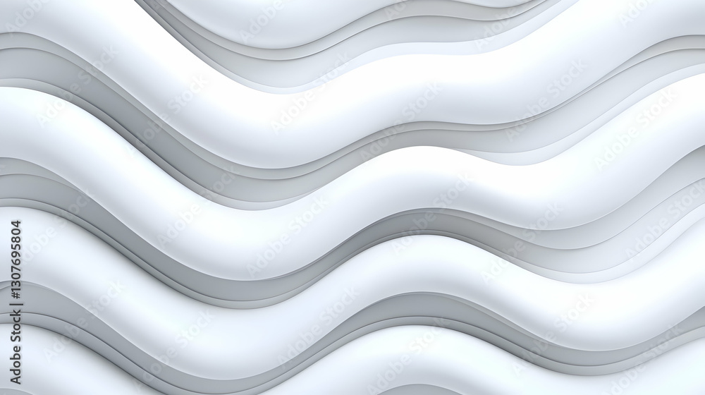 Poster elegant white wavy background with layered paper texture design