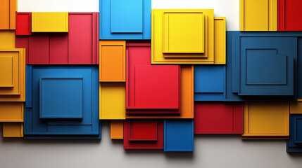 Abstract Colorful Layered Square Pattern