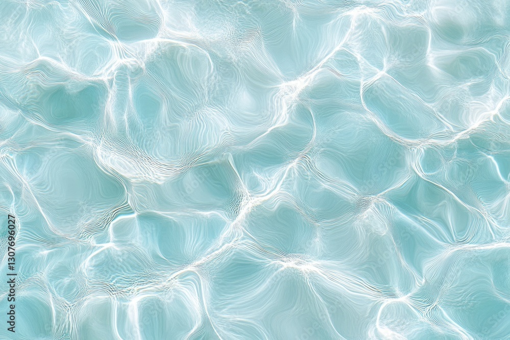 Aufkleber abstract image of swirling, light teal water, creating a calming and serene effect.