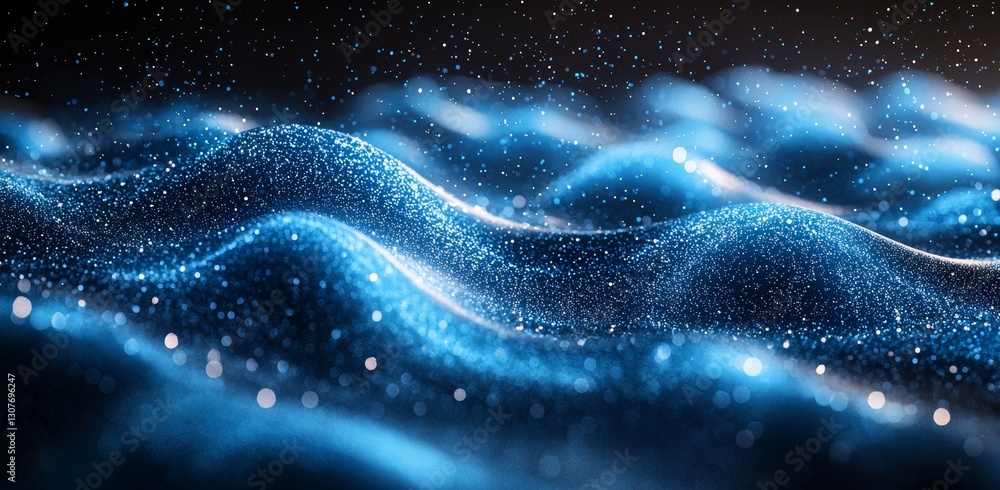 Aufkleber an abstract futuristic horizontal digital space is illustrated in a modern style, with high-tech dig