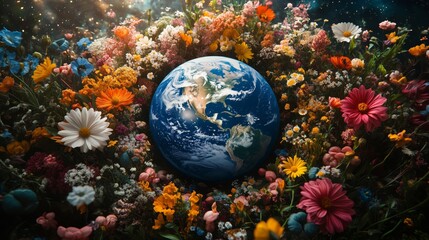 Fototapeta premium Earth Day: A vibrant image of Earth from space