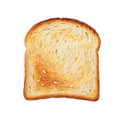 Golden Toast Slice, Isolated on Transparent Background, Food Photography, Breakfast, Bread, Toast, Food