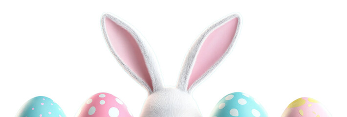 PNG Easter banner eggs ears celebration.