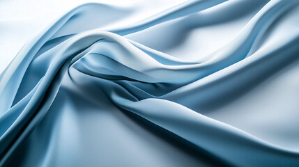 Obraz premium Elegant Blue Satin Fabric. Abstract Waves, Graceful Textures, and Soft Pastel Background