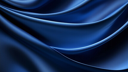 Obraz premium Close-Up of Elegant Draped Navy Blue Satin Fabric with Gentle Folds